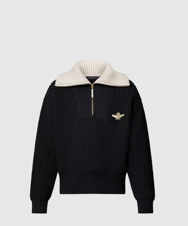 청키 울 블렌드 하프 지퍼 풀오버