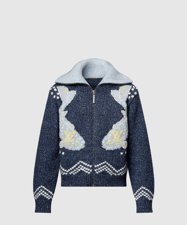 지퍼 니티드 블루종