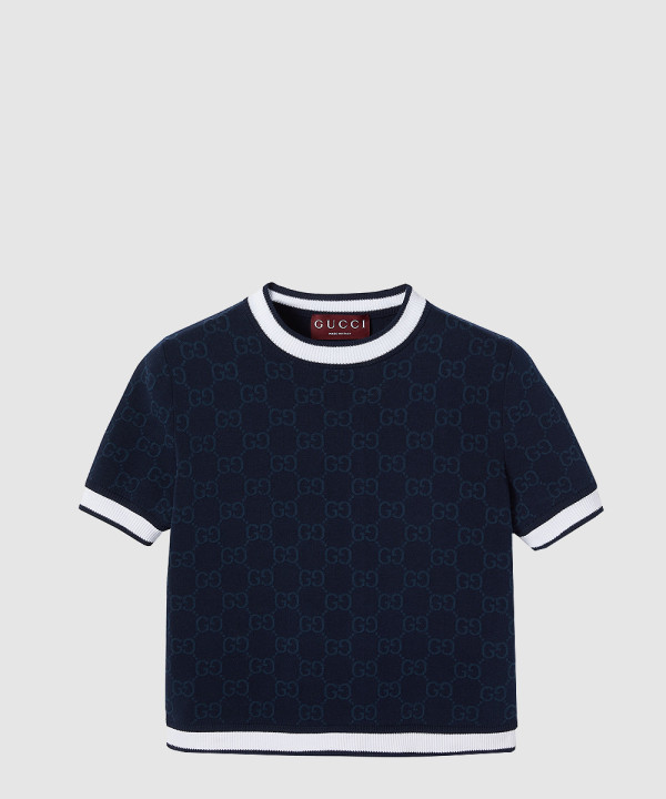 GG 파인 코튼 자카드 탑