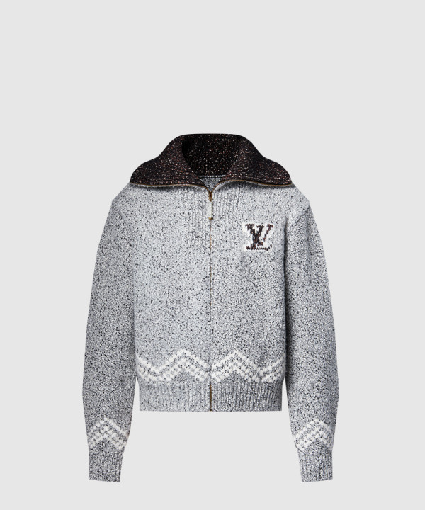 지퍼 니티드 블루종