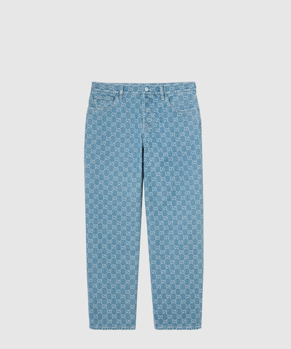 GG 데님 자카드 팬츠