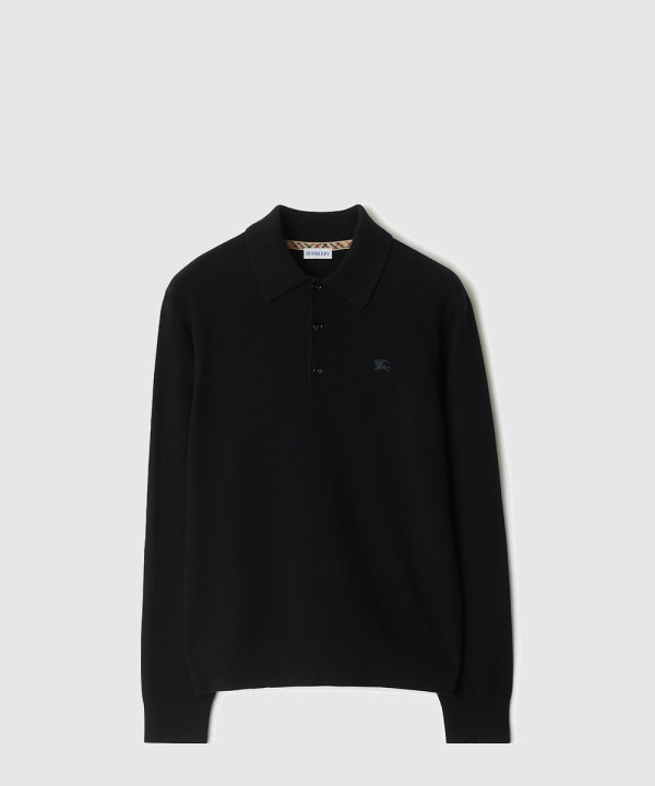 롱 슬리브 캐시미어 블렌드 폴로셔츠