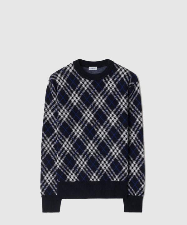 체크 울 블렌드 스웨터
