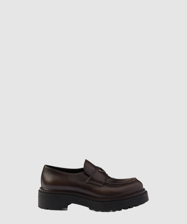 더블 초콜릿 레더 로퍼 2DE148