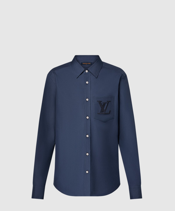 엠브로이더드 롱 슬리브드 코튼 셔츠