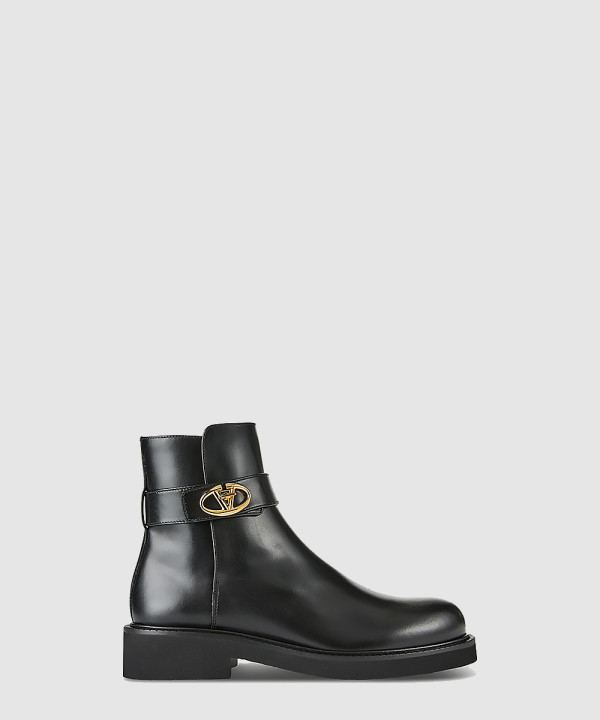 로커 가죽 앵클부츠