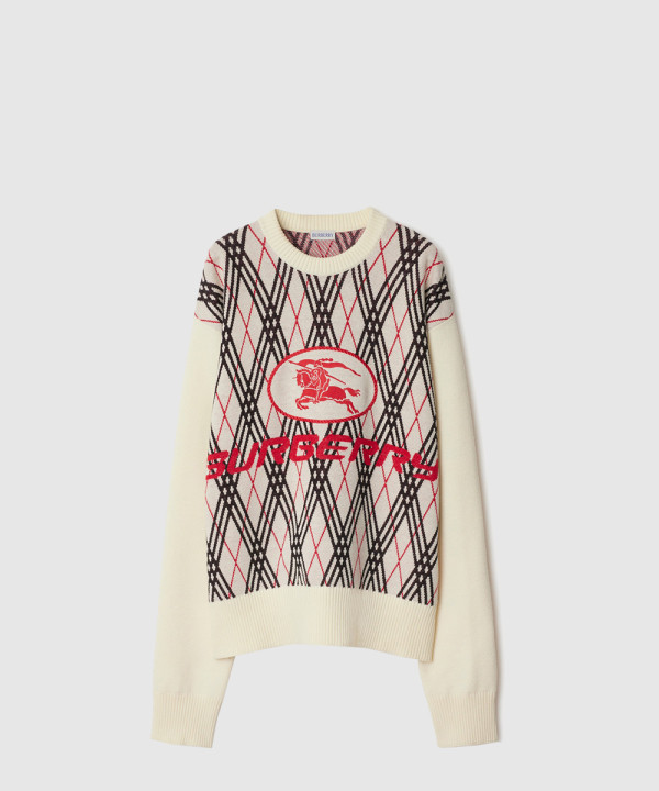 아가일 체크 울 블렌드 스웨터