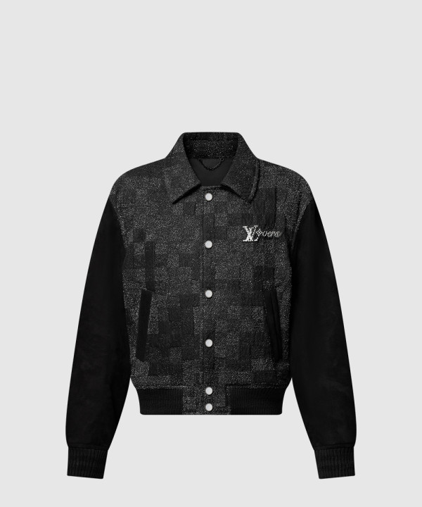 믹스 레더 바시티 블루종