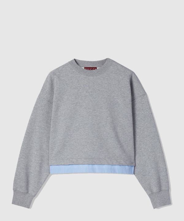 자수 코튼 스웨트셔츠