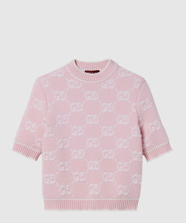 GG 울 부클레 자카드 탑