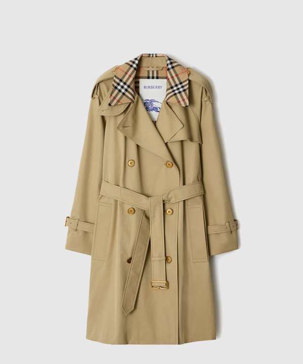 미드 렝스 체크 칼라 캐슬포드 트렌치코트