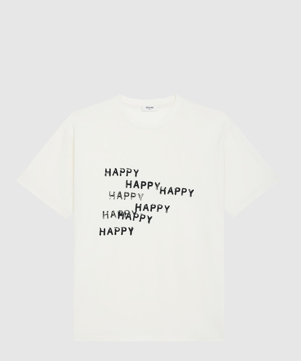 Happy Happy 루즈 코튼 저지 티셔츠
