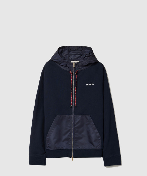 코튼 플리스 지퍼 후디