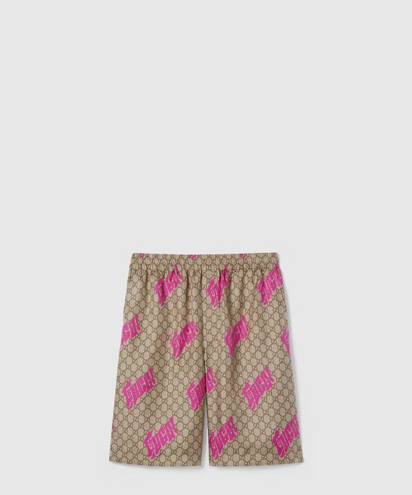 프린트 트윌 멀버리 실크 쇼츠