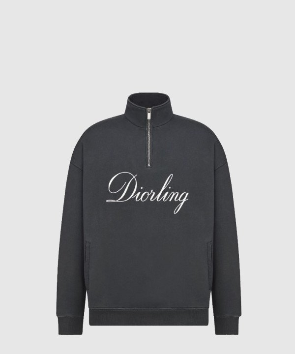 Diorling 지퍼 칼라 스웨트셔츠