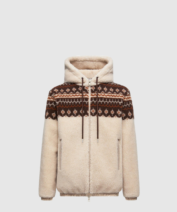 지오메트릭 자카드 울 혼방 후디